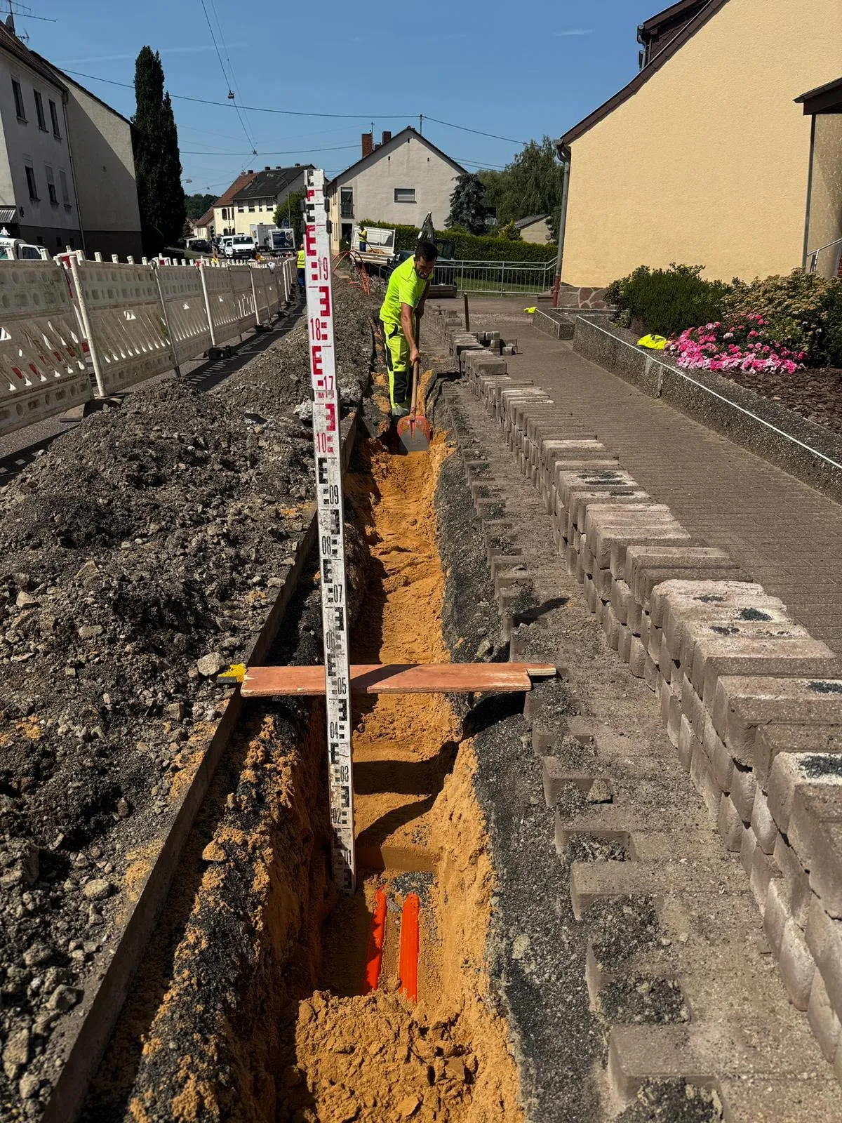 Tiefbauarbeiten auf der Baustelle